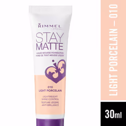 Rimmel London Stay Matte Foundation, 010 Light Porcelain, 30 ml