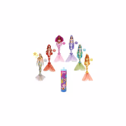 Barbie Color Reveal Doll, Mermaid Toy with 7 Surprises, Color Change and Accessories, Rainbow Mermaid Series, HCC46