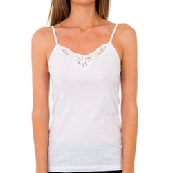 Camiseta Milan De Tirantes Finos Y Escote De Pico Para Mujer 4754 - white, M