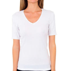 Camiseta Thermal Manga Corta Para Mujer App01bs - white, M