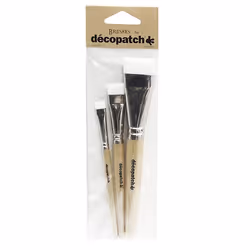 Décopatch PACK3PCO, Brush set, Assorted, Flat brush, White, Wood, Nylon, Universal