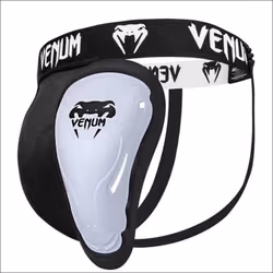 Venum Challenger Mens Groin Guard Black/White - Black/White, XL