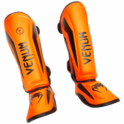 Venum Kids Elite Shinguards  Neo Orange  Medium (6-8 Years)