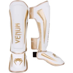 Venum Elite Standup Shin Guards-White/Gold - L