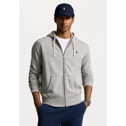 Polo Ralph Lauren Men's Classic Fleece Full Zip Pony Logo Hooded Sweatshirt - UK Size L, Grey