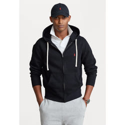 Polo Ralph Lauren Men's Classic Fleece Full Zip Pony Logo Hooded Sweatshirt - UK Size XL, Black