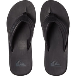 Quiksilver Mens Carver Nubuck Faux Leather Thongs Sandals Flip Flops - 13 UK, Black
