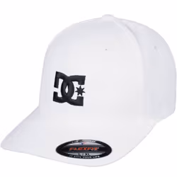 DC Shoes Mens Cap Star X-Fit Flexifit Curved Visor Baseball Cap Hat - S/M, White