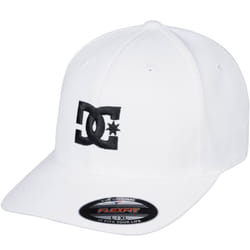 DC Shoes Mens Cap Star X-Fit Flexifit Curved Visor Baseball Cap Hat - S/M, White