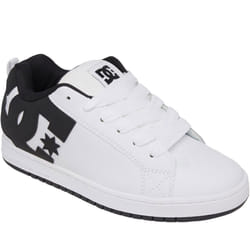 DC Shoes Mens Court Graffik Leather Low Top Skater Trainers Sneakers Shoes - 11.5 UK, White/Black