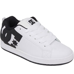 DC Shoes Mens Court Graffik Leather Low Top Skater Trainers Sneakers Shoes - 8.5 UK, White/Black