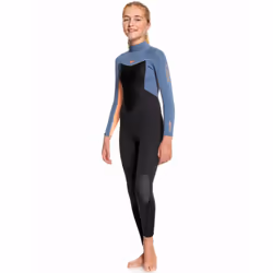 Roxy Kids 3/2mm Prologue Back Zip Full Length Surfing Wetsuit - Cloud Black - 2 Yrs, Cloud Black
