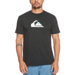 Quiksilver Mens Comp Logo Casual Crew Neck Cotton T-Shirt Top Tee - S, Black
