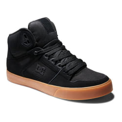DC Pure High Top Mens Black Gum Leather Lace Up Skate Shoes Trainers - Black Gum, UK 11