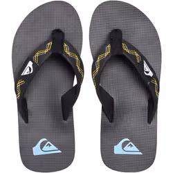 Quiksilver Kids Molokai Stitchy Summer Beach Pool Sandals Thongs Flip Flops - 13K UK, Black/Green