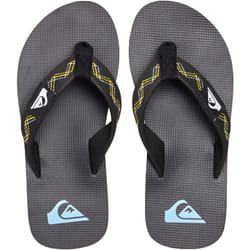 Quiksilver Kids Molokai Stitchy Summer Beach Pool Sandals Thongs Flip Flops - 13K UK, Black/Green
