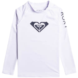 Roxy Girls Whole Hearted Long Sleeve UPF 50 Surf Rash Vest Guard T-Shirt Top Tee - 3 Yrs, White