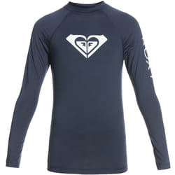 Roxy Girls Whole Hearted Long Sleeve UPF 50 Rash Vest Guard T-Shirt Top - 8 Yrs, Mood Indigo