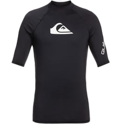 Quiksilver Mens All Time Short Sleeve UPF 50 Swimming Rash Guard Vest Top - S, Anthracite
