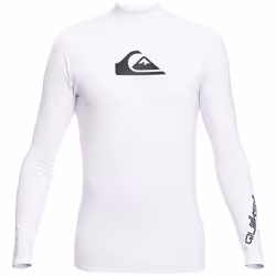 Quiksilver Mens All Time Long Sleeve UPF 50 Rash Guard Vest T-Shirt Top - S, Bright White