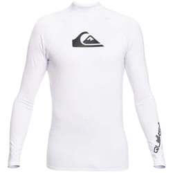 Quiksilver Mens All Time Long Sleeve UPF 50 Rash Guard Vest T-Shirt Top - S, Bright White
