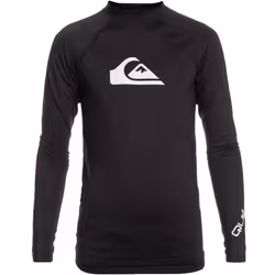 Quiksilver Boys All Time Long Sleeve UPF 50 Beach Surf Rash Vest Guard T-Shirt - 8 Yrs, Black