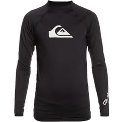 Quiksilver Boys All Time Long Sleeve UPF 50 Beach Surf Rash Vest Guard T-Shirt - 8 Yrs, Black