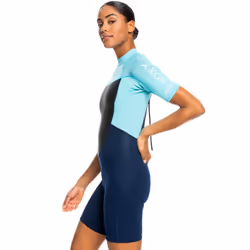 Roxy Womens 2/2mm Prologue Back Zip Short Sleeve Shorty Springsuit - Good Mood - 12, Good Mood