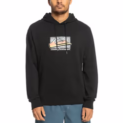 Quiksilver Mens Retro Fade Pullover Sweater Sweatshirt Hoodie - S, Black