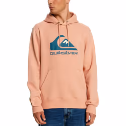 Quiksilver Mens Big Logo Pullover Hooded Sweatshirt Sweater Hoody Hoodie - 2XL, Caf' Crème