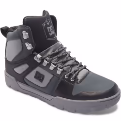 DC Shoes Mens Pure Hi Mid Rise Leather Outdoor Chunky Walking Boots - 8 UK, Black/Grey