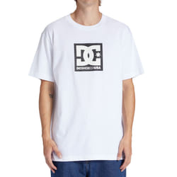 DC Shoes Mens Square Star Fill Short Sleeve Crew Neck Cotton T-Shirt Top Tee - M, White