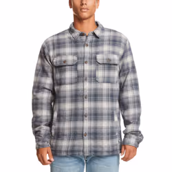 Quiksilver Mens Campus Sherpa Lined Winter Checked Overshirt - Camus - M, Camus