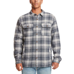 Quiksilver Mens Campus Sherpa Lined Winter Checked Overshirt - Camus - M, Camus