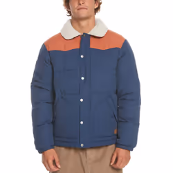 Quiksilver Mens The Puffer Sherpa Collar Winter Puffer Jacket - Naval Academy - M, Naval Academy