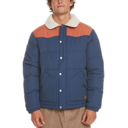 Quiksilver Mens The Puffer Sherpa Collar Winter Puffer Jacket - Naval Academy - M, Naval Academy
