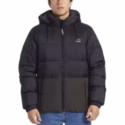 Quiksilver Mens Wolfs Shoulder Hooded Winter Padded Puffer Jacket - Black - M, Black
