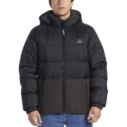 Quiksilver Mens Wolfs Shoulder Hooded Winter Padded Puffer Jacket - Black - M, Black