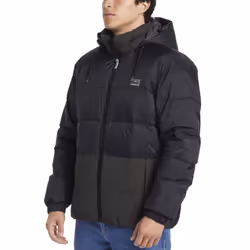 Quiksilver Mens Wolfs Shoulder Hooded Winter Padded Puffer Jacket - Black - M, Black