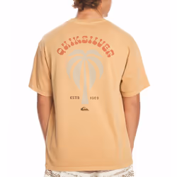 Quiksilver Mens QS Bloom Short Sleeve Crew Neck Cotton T-Shirt Top Tee - L, Mustard