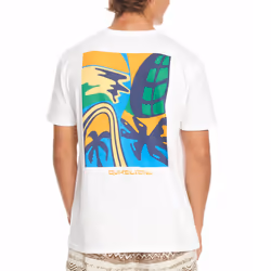 Quiksilver Mens Weird Trip Short Sleeve Crew Neck Cotton T-Shirt Top Tee - M, White