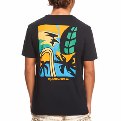 Quiksilver Mens Weird Trip Short Sleeve Crew Neck Cotton T-Shirt Top Tee - M, Black