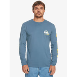 Quiksilver Mens LS Cotton Crew Neck T-Shirt ~ Omni Logo navy - M