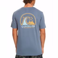 Quiksilver Mens Clean Circle Short Sleeve Crew Neck Cotton T-Shirt Top Tee - M, Bering Sea