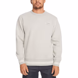Quiksilver Mens Rib Tip Crew Neck Sweater Jumper Sweatshirt Top - Grey Heather - XL, Grey Heather