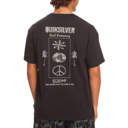 Quiksilver Mens Quik Ways Short Sleeve Crew Neck Cotton T-Shirt Top Tee - M, Black
