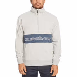 Quiksilver Mens Bold Omni Pullover Half Zip Sweater Sweatshirt - Grey Heather - M, Grey Heather