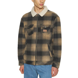 Quiksilver Mens Tolala Oversized Sherpa Plaid Shaket Jacket - Tannin Deck - XXL, Tannin Deck