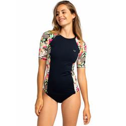 Roxy Womens Roxy Short Sleeve UV Protect Surf Surfing Rash Guard Vest Top - XS, Anthracite