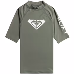 Roxy Girls Wholehearted Short Sleeve Beach Surf UPF 50 Rash Guard Vest T-Shirt - 6 Yrs, Agave Green